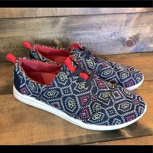 Tom's Blue Embroidered Design Lightweight Sneakers, Women's Size 9